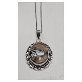 Multy Onyx Pendant & Chain German Silver