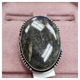Labarodorite Size 8 German Silver RIng