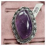 Amethyst Size 8 German Silver Ring