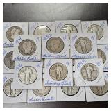 18 Assorted Silver Quarters