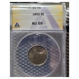 1892 Liberty Nickel AU55