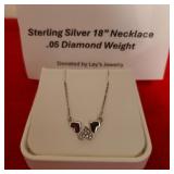 18' Sterling Silver & Diamond Necklace by Ley's