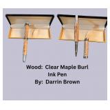 Clear Maple Burl Wood Pen by Darrin Brown