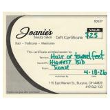 Joanie's Gift Certificate by Joanie's Beauty Salon
