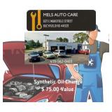 Mel's Auto Care Synthetic Oil Change