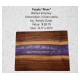 River Purple Walnut & Epoxy Charcuterie