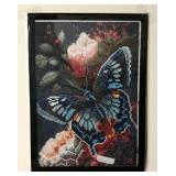 Beaded Butterfly Frame Art