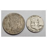 Silver Dollar & Franklin Half Dollar