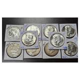 10- 40% Silver Half Dollars