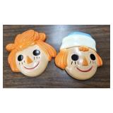 Raggedy Ann & Andy Chalkware plaques