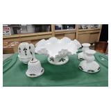 Fenton MIlk Glass Hobnail Set