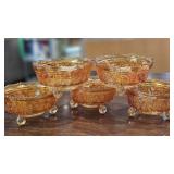 Marigold Iridescent 5" Butterfly Berry Bowls