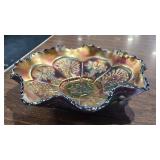Fenton Peacock & Grapes Bowl
