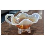 Dugan Peach Opalescent Gravy Boat