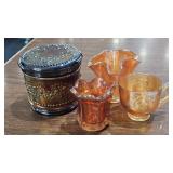 4 pc. Assorted Carnival Glass