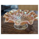 Dugan Raindrop Carnival Peach Opalescent Dish