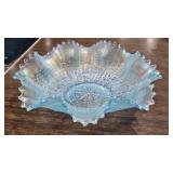 Northwood Embroidered Mums Blue Bowl