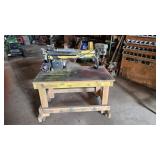 Wood Splitter on Table with wheels