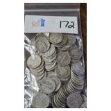 100- 90% Silver Dimes