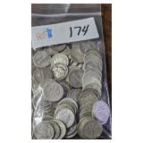 100- 90% Silver Dimes