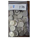 100- 90% Silver Dimes