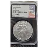 2019 Silver Eagle MS70 NGC First Day of Issue