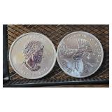 Pair of  Canada .9999 Silver Rounds