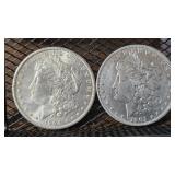 1904-O & 1901 Morgan Silver Dollar