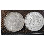 1902 & 1887 Morgan Silver Dollars