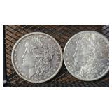 1890-CC  & 1882-S Morgan Silver Dollars