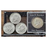 4- 90% Silver JFK Half Dollars