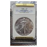 1986 Silver Eagle MS70 SGS