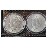 Pair of Peace Dollars