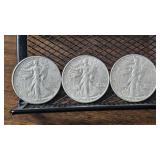 Trio of Walking Liberty Half Dollars