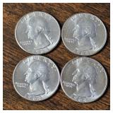 4- 90% Silver Washington Quarters