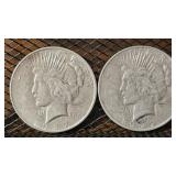 Pair of Peace Dollars