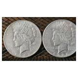 Pair of Peace Dollars