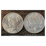 Pair of Peace Dollars