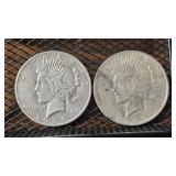 Pair of Peace Dollars