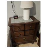 End Table with Lamp and Clock