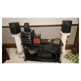 Stereo Equipment, Columns, Entertainment center.