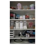 Contents of Cupboard, Canisters, glasses, etc.