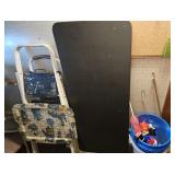 Folding Table, Step Stool, Bucket