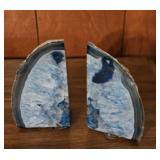 Blue Stone Bookends