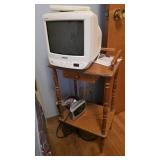 Stand, Clock, very old tv