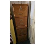 Pair of Wood File Cabinets with Keys