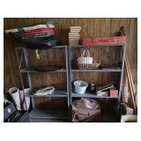Metal Shelves with Contents