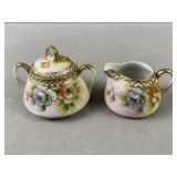 Hand Painted Matching Cream & Sugar