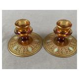 Amber Candlesticks