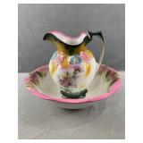 Floral Wash Basin & Pitcher